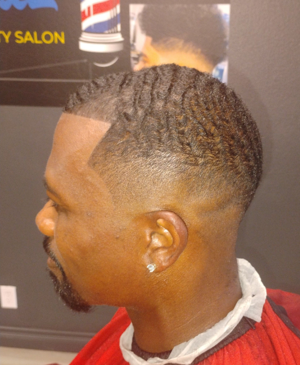 360 waves with V-design back line — close detail.